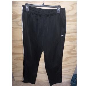 Men's Y2K Vintage Black Nike Sweatpants Large Zip up Side